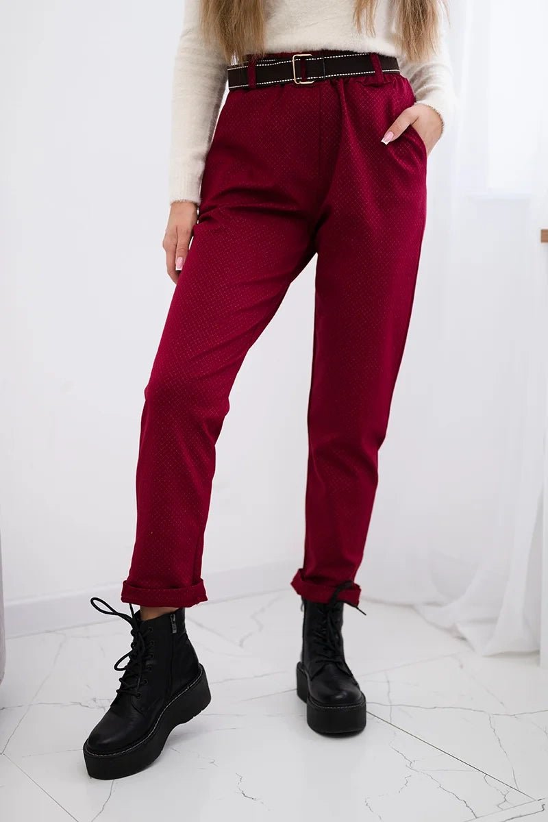 Viscose trousers with a fine pattern ART52293 - 2 / – Black цвет / color | Lexline Fashion