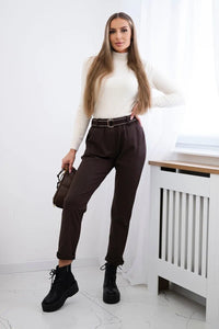 Viscose trousers with a fine pattern ART52293 - 2 / – Brown цвет / color | Lexline Fashion