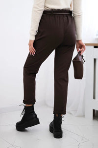 Viscose trousers with a fine pattern ART52293 - 2 / – Brown цвет / color | Lexline Fashion