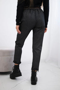 Viscose trousers with a fine pattern ART52293 - 3 / – Black цвет / color | Lexline Fashion