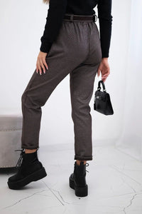 Viscose trousers with a fine pattern ART52293 - 3 / – Brown цвет / color | Lexline Fashion