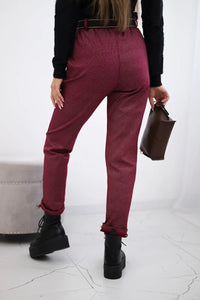 Viscose trousers with a fine pattern ART52293 - 3 / – Maroon цвет / color | Lexline Fashion