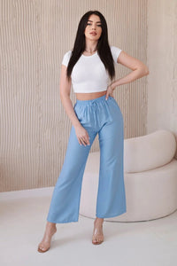 Viscose wide - leg trousers 6695R / – Blue цвет / color | Lexline Fashion