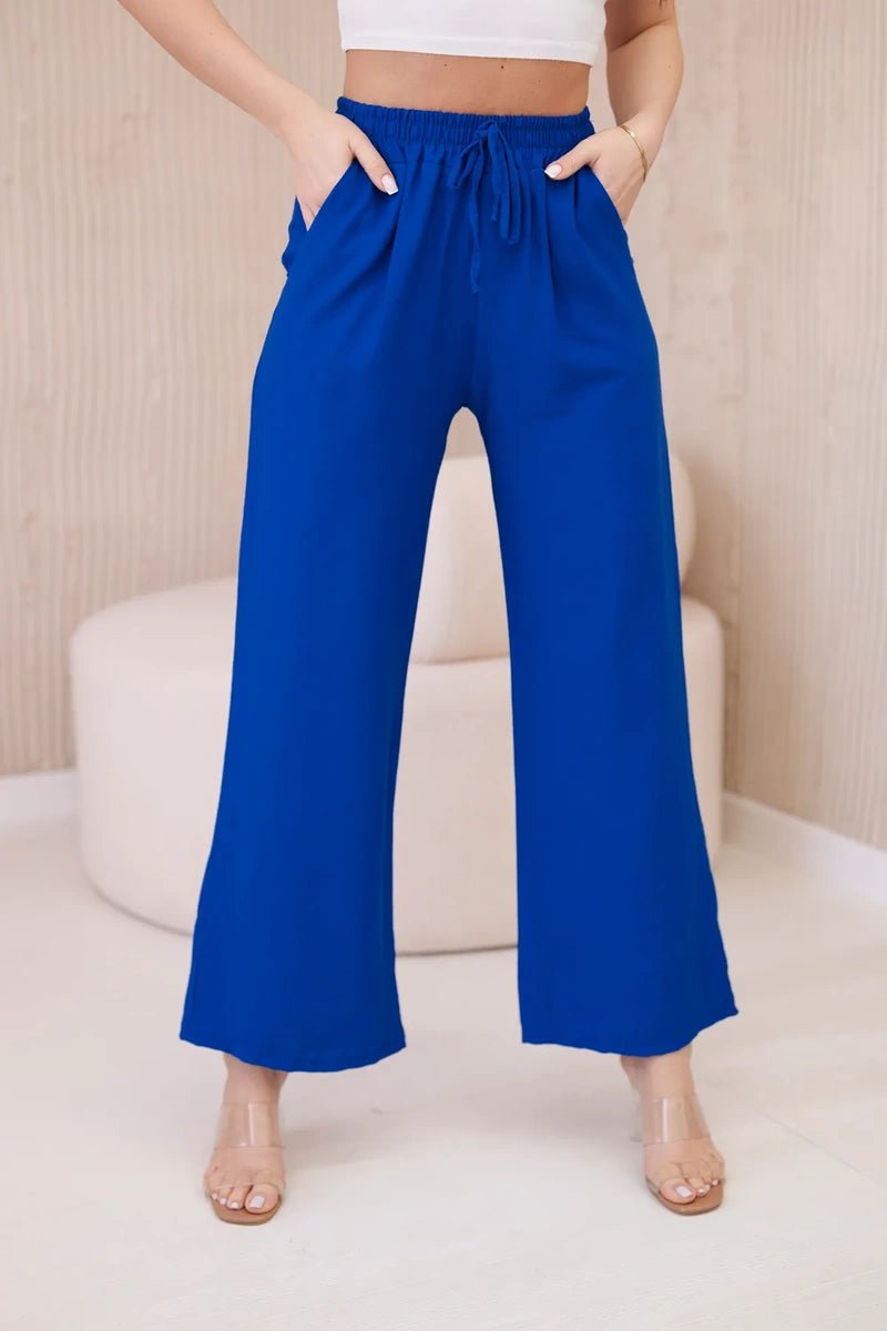 Viscose wide - leg trousers 6695R / – Blue cornflower цвет / color | Lexline Fashion