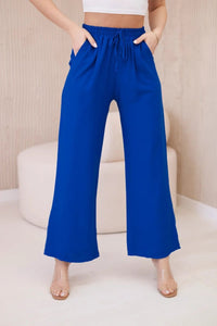 Viscose wide - leg trousers 6695R / – Blue cornflower цвет / color | Lexline Fashion