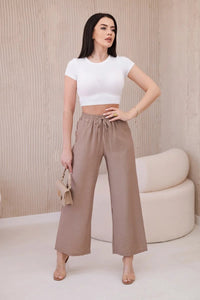 Viscose wide - leg trousers 6695R / – Fango цвет / color | Lexline Fashion