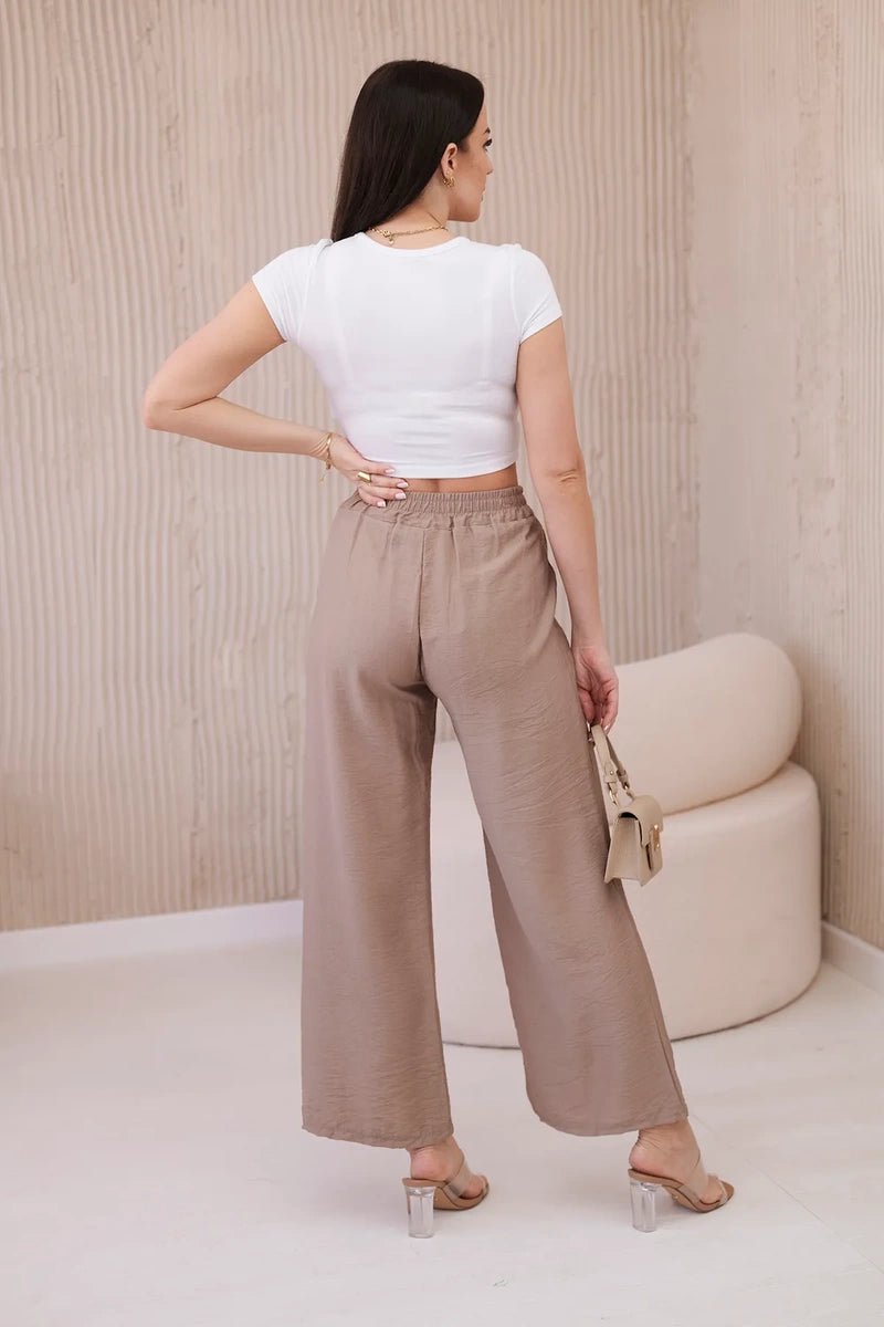 Viscose wide - leg trousers 6695R / – Fango цвет / color | Lexline Fashion
