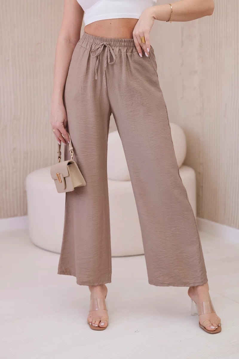 Viscose wide - leg trousers 6695R / – Fango цвет / color | Lexline Fashion