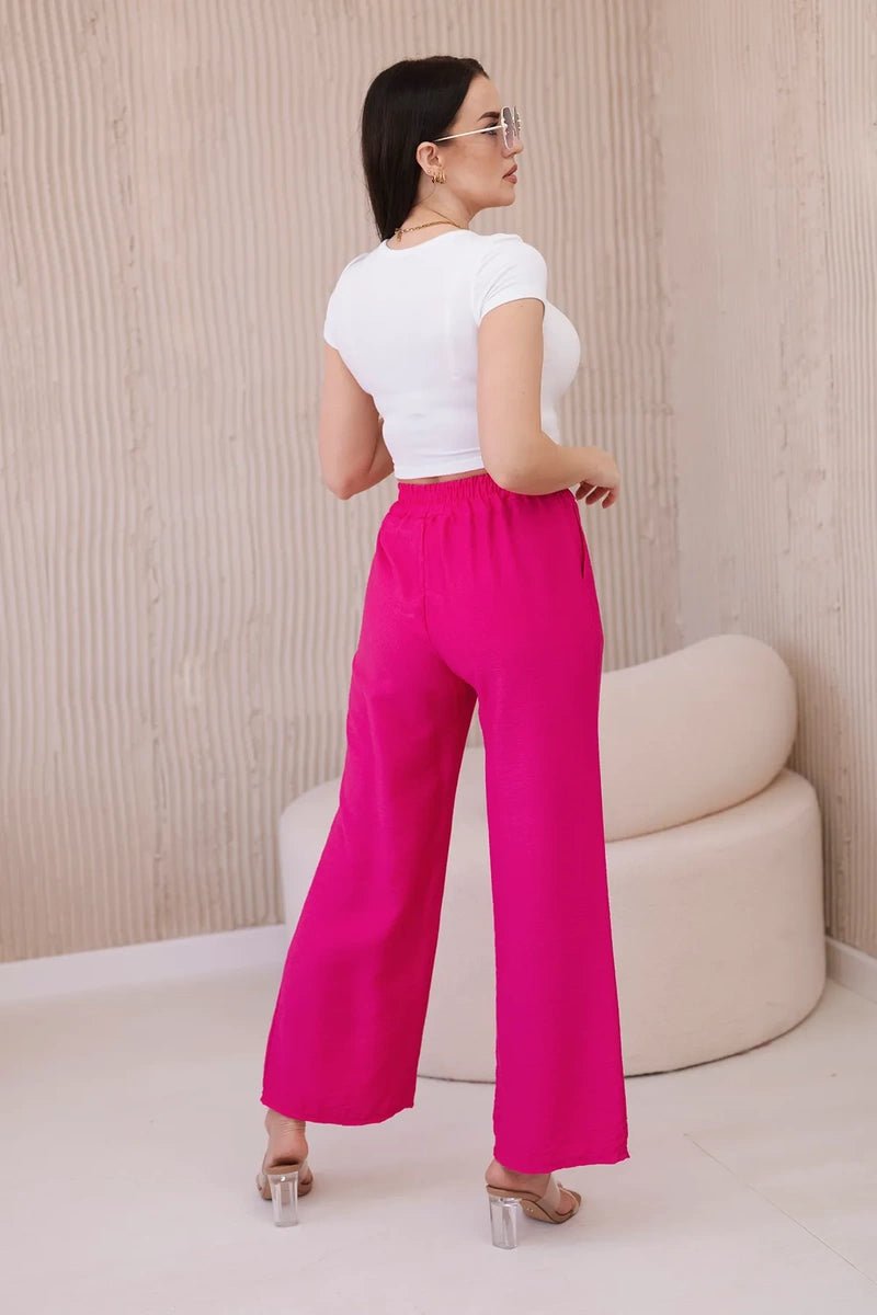 Viscose wide - leg trousers 6695R / – Fuchsia цвет / color | Lexline Fashion