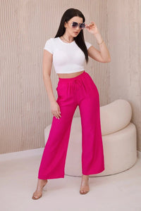 Viscose wide - leg trousers 6695R / – Fuchsia цвет / color | Lexline Fashion