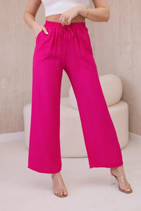 Viscose wide - leg trousers 6695R / – Fuchsia цвет / color | Lexline Fashion