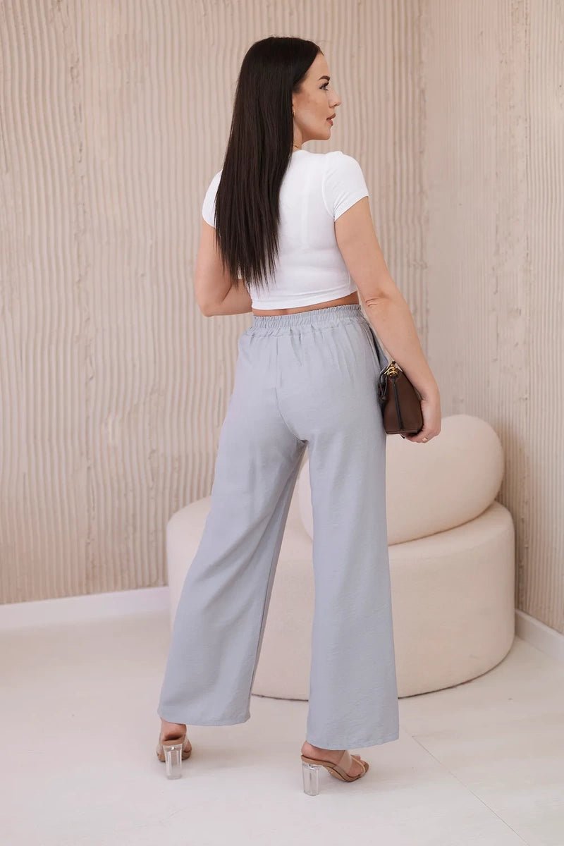 Viscose wide - leg trousers 6695R / – Gray цвет / color | Lexline Fashion