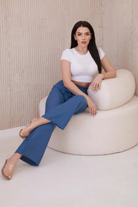 Viscose wide - leg trousers 6695R / – Jeans цвет / color | Lexline Fashion