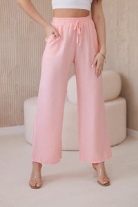 Viscose wide - leg trousers 6695R / – Light powder цвет / color | Lexline Fashion