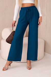 Viscose wide - leg trousers 6695R / – Marine цвет / color | Lexline Fashion