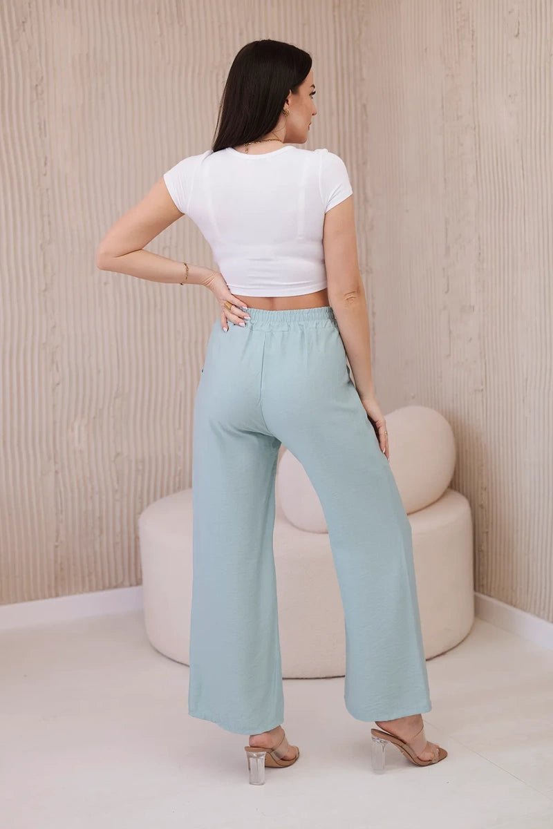 Viscose wide - leg trousers 6695R / – Mint || Dark цвет / color | Lexline Fashion