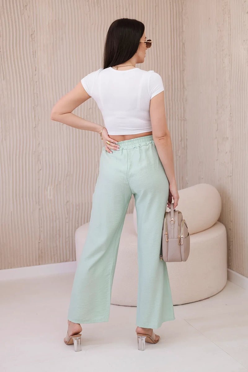 Viscose wide - leg trousers 6695R / – Mint || Light цвет / color | Lexline Fashion