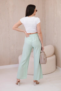 Viscose wide - leg trousers 6695R / – Mint || Light цвет / color | Lexline Fashion