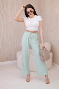 Viscose wide - leg trousers 6695R / – Mint || Light цвет / color | Lexline Fashion