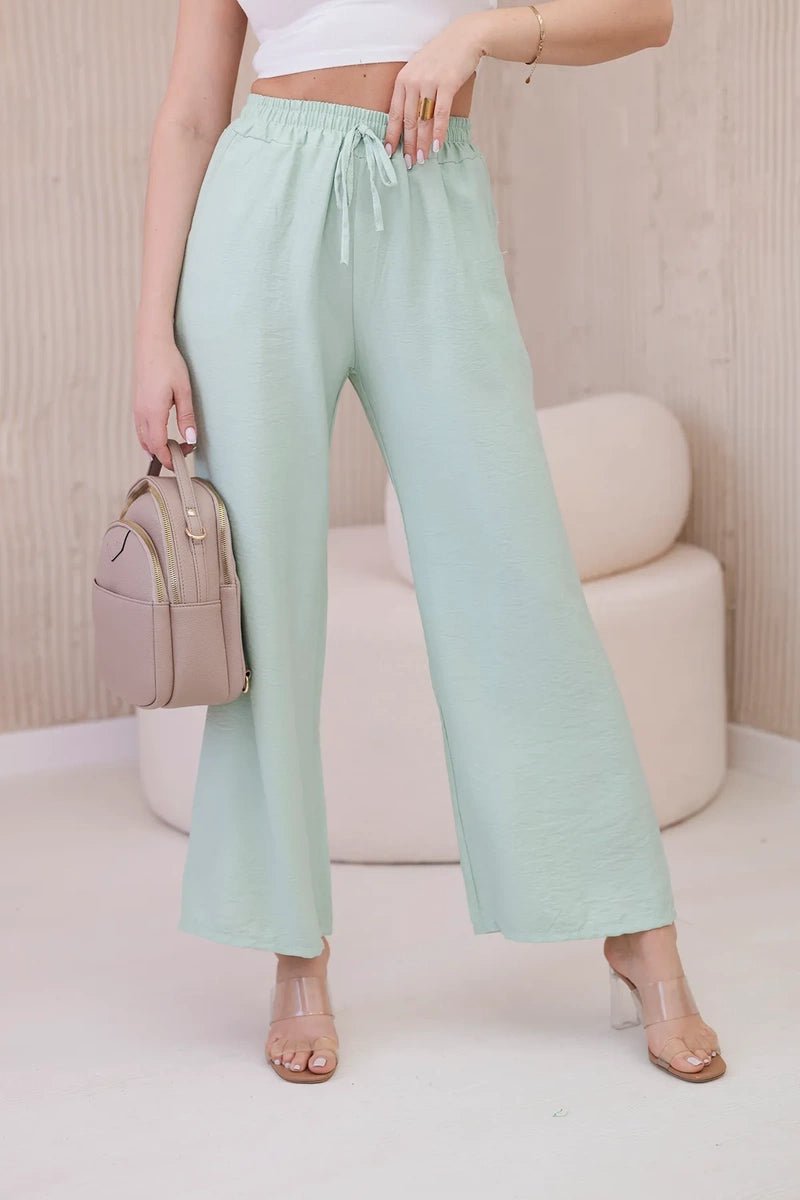 Viscose wide - leg trousers 6695R / – Mint || Light цвет / color | Lexline Fashion