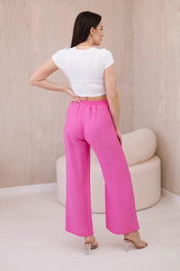 Viscose wide - leg trousers 6695R / – Pink цвет / color | Lexline Fashion