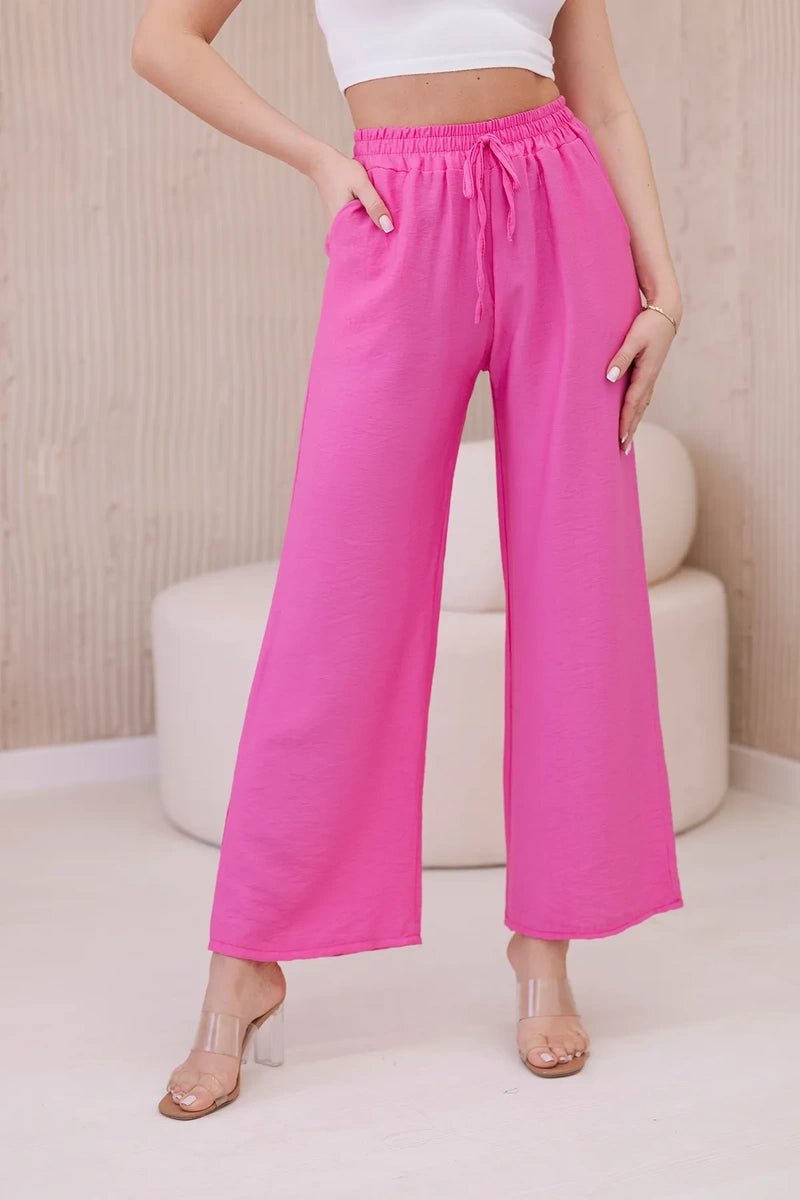 Viscose wide - leg trousers 6695R / – Pink цвет / color | Lexline Fashion