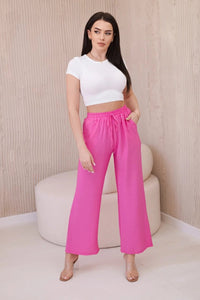 Viscose wide - leg trousers 6695R / – Pink цвет / color | Lexline Fashion