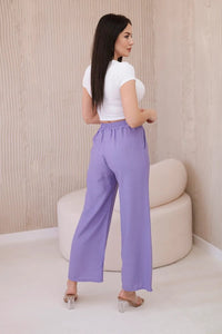 Viscose wide - leg trousers 6695R / – Purple цвет / color | Lexline Fashion