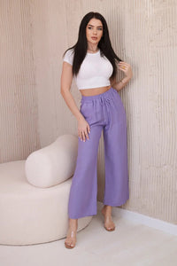Viscose wide - leg trousers 6695R / – Purple цвет / color | Lexline Fashion
