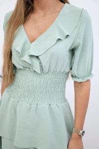 Waisted dress 68298 / – Dark || Mint цвет / color | Lexline Fashion