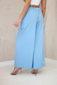 Wide - leg belted trousers ART52159 / – Blue цвет / color | Lexline Fashion