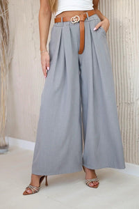 Wide - leg belted trousers ART52159 / – Dark || Gray цвет / color | Lexline Fashion