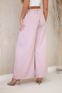 Wide - leg belted trousers ART52159 / – Dark || Powder цвет / color | Lexline Fashion