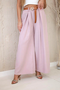 Wide - leg belted trousers ART52159 / – Dark || Powder цвет / color | Lexline Fashion