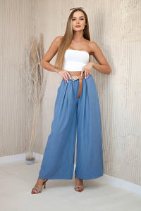 Wide - leg belted trousers ART52159 / – Jeans цвет / color | Lexline Fashion