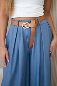 Wide - leg belted trousers ART52159 / – Jeans цвет / color | Lexline Fashion