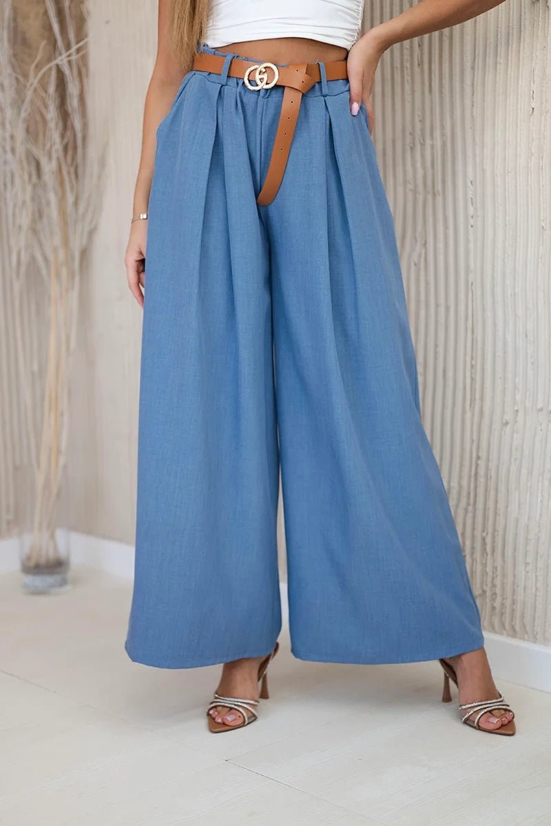 Wide - leg belted trousers ART52159 / – Jeans цвет / color | Lexline Fashion