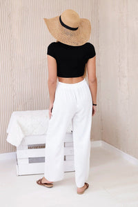 Wide - leg trousers IT - 41 / – Ecru цвет / color | Lexline Fashion
