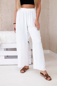 Wide - leg trousers IT - 41 / – Ecru цвет / color | Lexline Fashion