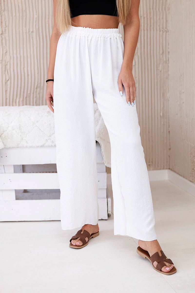Wide - leg trousers IT - 41 / – Ecru цвет / color | Lexline Fashion
