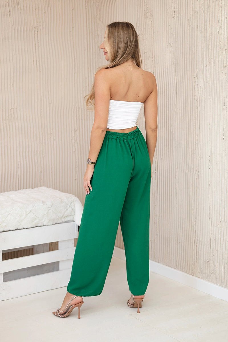 Wide - leg trousers IT - 41 / – Green || Dark цвет / color | Lexline Fashion