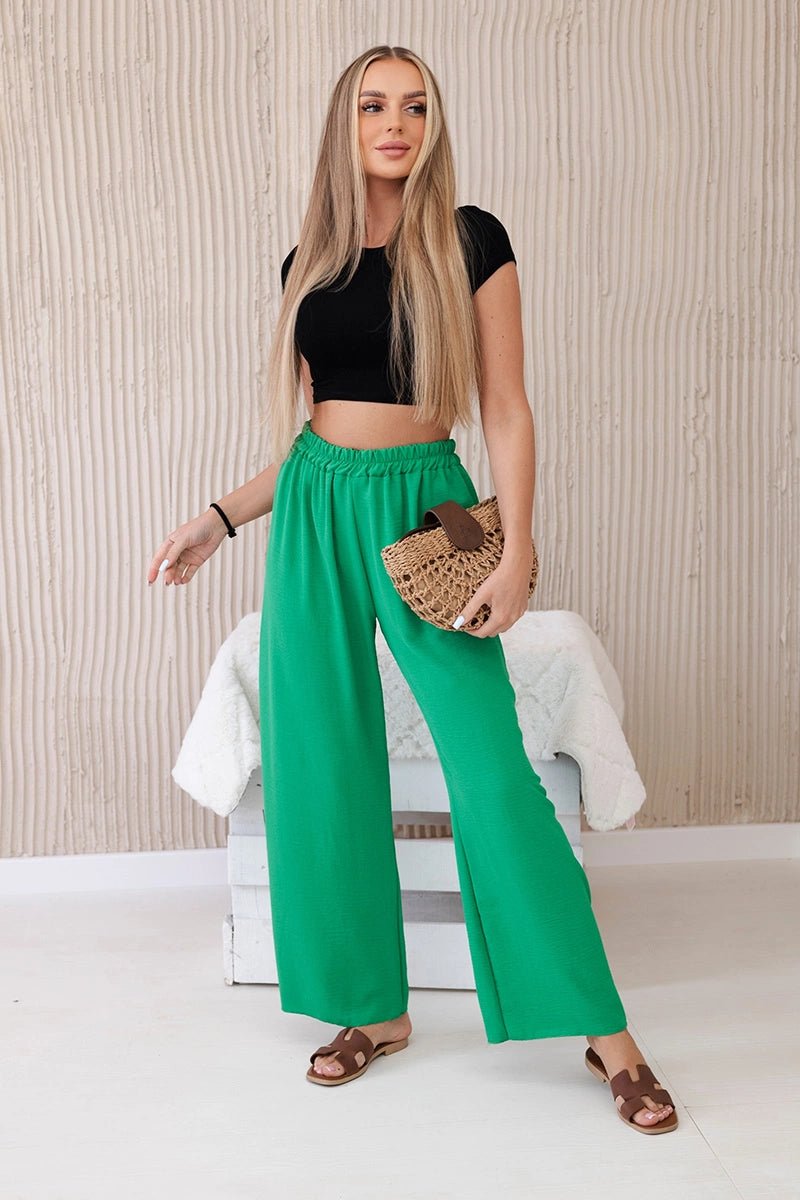 Wide - leg trousers IT - 41 / – Green || Light цвет / color | Lexline Fashion