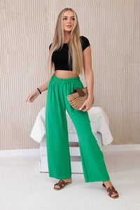 Wide - leg trousers IT - 41 / – Green || Light цвет / color | Lexline Fashion