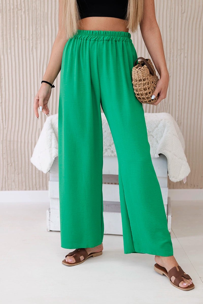 Wide - leg trousers IT - 41 / – Green || Light цвет / color | Lexline Fashion