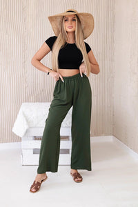 Wide - leg trousers IT - 41 / – Khaki цвет / color | Lexline Fashion