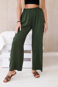 Wide - leg trousers IT - 41 / – Khaki цвет / color | Lexline Fashion