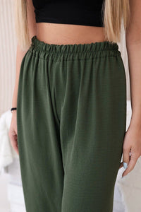 Wide - leg trousers IT - 41 / – Khaki цвет / color | Lexline Fashion