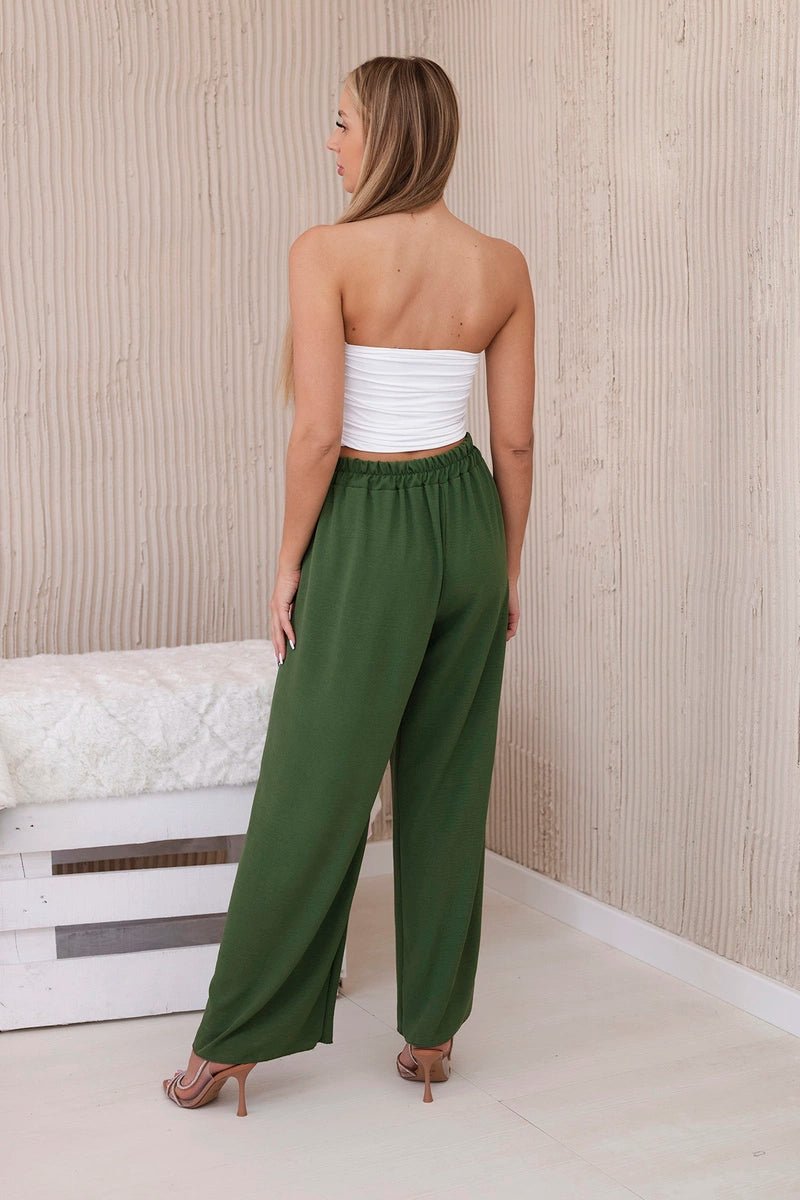 Wide - leg trousers IT - 41 / – Khaki || Light цвет / color | Lexline Fashion