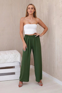 Wide - leg trousers IT - 41 / – Khaki || Light цвет / color | Lexline Fashion