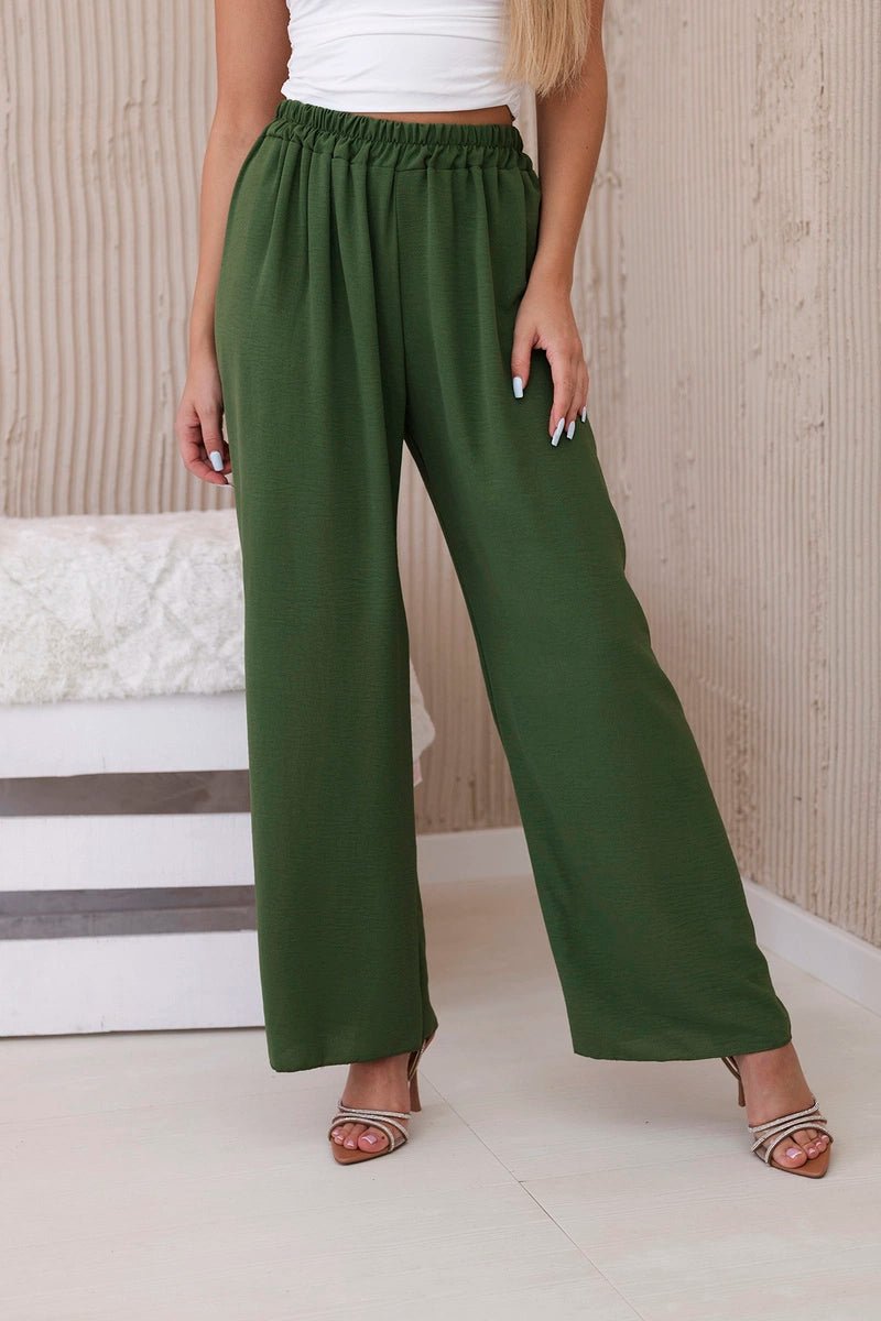 Wide - leg trousers IT - 41 / – Khaki || Light цвет / color | Lexline Fashion